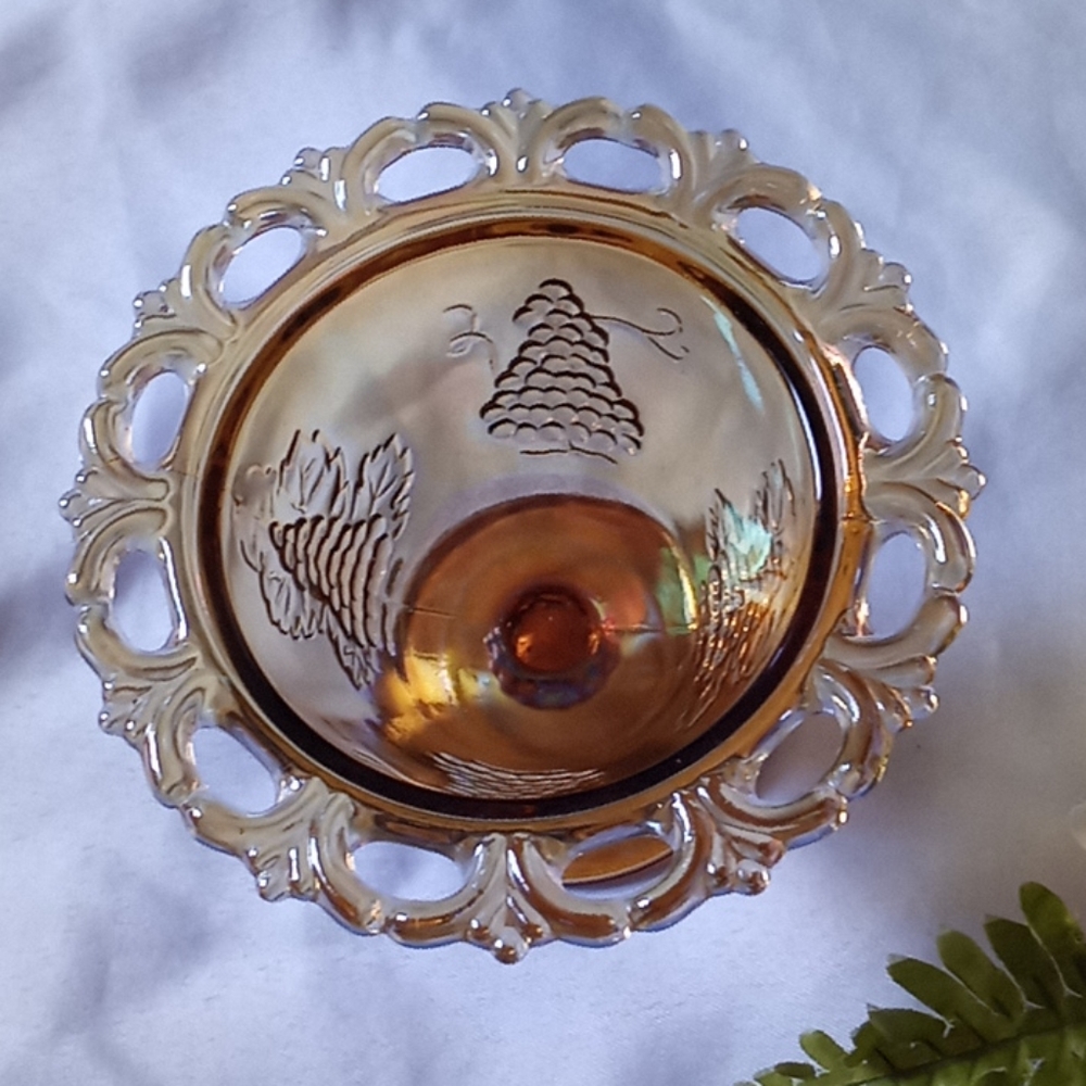 Vintage Carnival Glass Compote - Picture 2 of 7